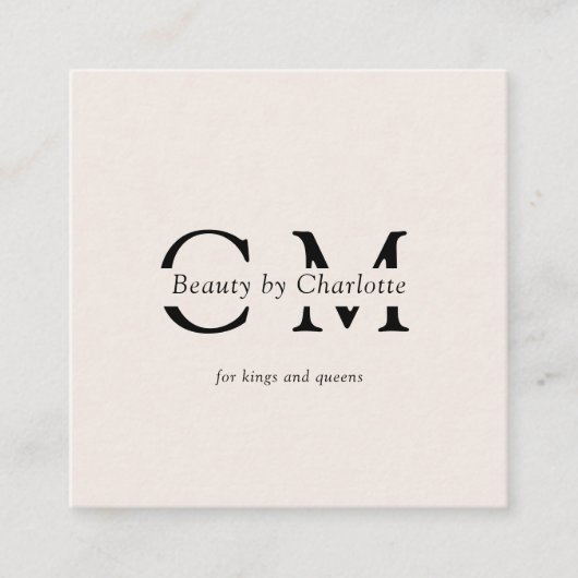 Modern, einfach, beruflich, Salon, Beige Quadratische Visitenkarte (Vorderseite)