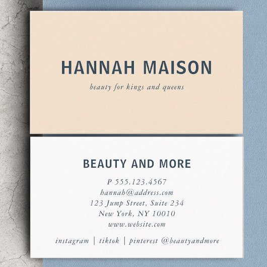 Modern, einfach, beruflich, Salon, Beige Visitenkarte