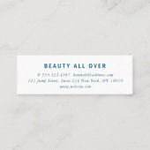 Modern, einfach, beruflich, Salon, blau Mini Visitenkarte (Rückseite)