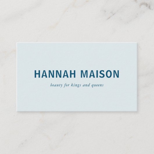 Modern, einfach, beruflich, Salon, blau Visitenkarte (Vorderseite)