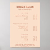 Modern, einfach, Beruflich, Salon, Preisliste Poster (Vorne)
