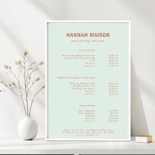 Modern, einfach, Beruflich, Salon, Preisliste Poster