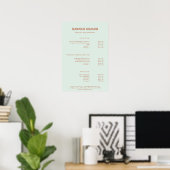 Modern, einfach, Beruflich, Salon, Preisliste Poster (Heimbüro)