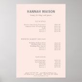 Modern, einfach, Beruflich, Salon, Preisliste Poster (Vorne)