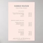 Modern, einfach, Beruflich, Salon, Preisliste Poster (Vorne)