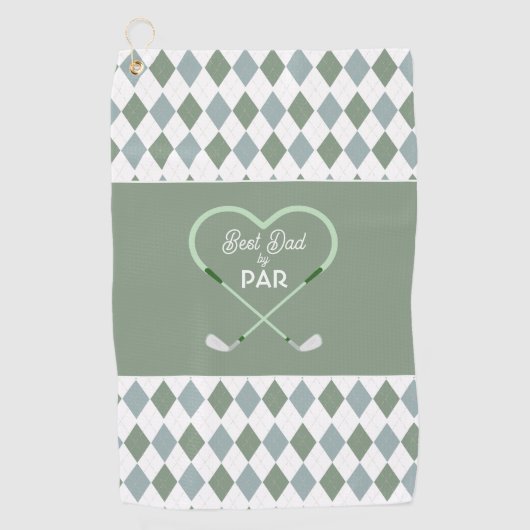 Modern Einfach Bester Vater von Par Men Golfhandtuch (Vorderseite)