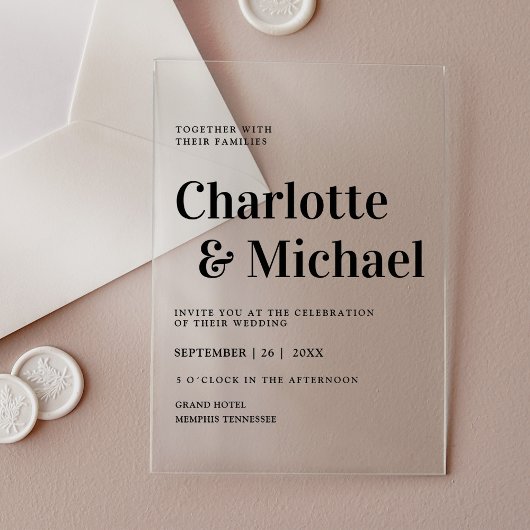 Modern, einfach, elegant acryleinladungen