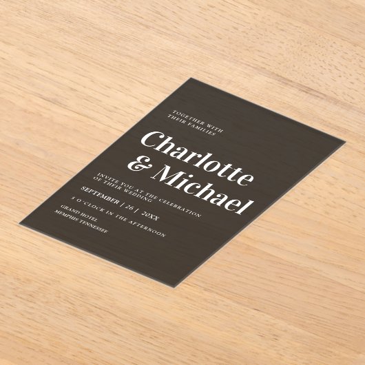 Modern, einfach, elegant, dunkelgrau acryleinladungen (Ablage )