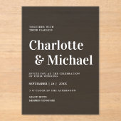 Modern, einfach, elegant, dunkelgrau acryleinladungen (Vorderseite)