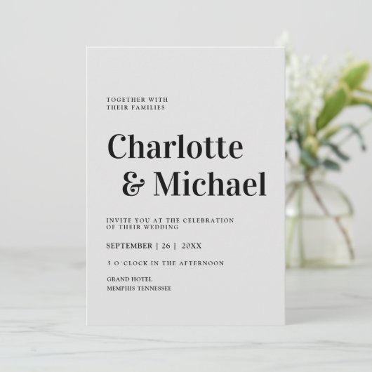 Modern, einfach, elegant Einladung (Stehend Vorderseite)