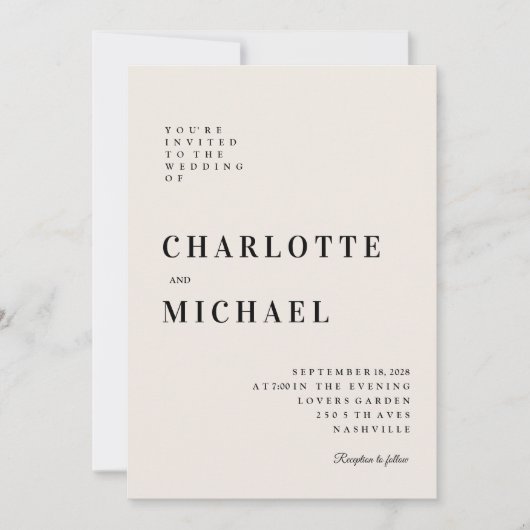 Modern, einfach, elegant Einladung (Vorderseite)