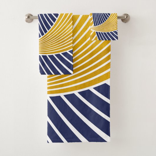 Modern, einfach, elegant, Wellen, Linien, Streifen Badhandtuch Set (Insitu)