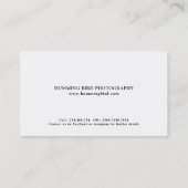 Modern einfach | Foto Fotografie Visitenkarte (Rückseite)