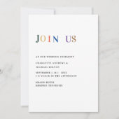 Modern, einfach, frisch Hochzeit Einladung (Vorderseite)