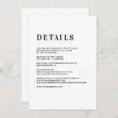 Modern, einfach, frisch - Hochzeit Enclosure Card Begleitkarte (Vorne/Hinten)