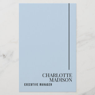 Modern Einfach Hellblau Einfach Minimalistisch Eig Briefpapier