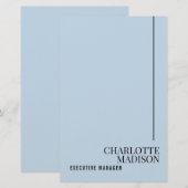 Modern Einfach Hellblau Schlicht Minimalistisch Ei Briefpapier (Vorne/Hinten)