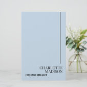 Modern Einfach Hellblau Schlicht Minimalistisch Ei Briefpapier (Stehend Vorderseite)
