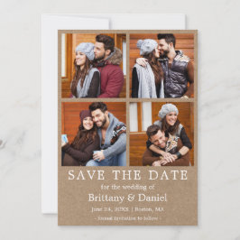 Modern Einfach Save the Date 4 Foto Kraft Card
