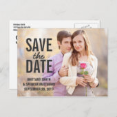 Modern einfach Save the Date Ankündigungspostkarte (Vorne/Hinten)