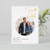 Modern einfach Save the Date Folieneinladung (Stehend vorne)