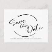Modern einfach Save the Date Minimalistisch Schwar Postkarte (Vorderseite)