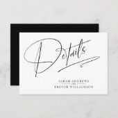 Modern einfach, schwarz und weiß begleitkarte (Vorne/Hinten)