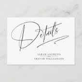 Modern einfach, schwarz und weiß begleitkarte (Vorderseite)