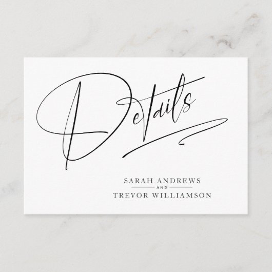 Modern einfach, schwarz und weiß begleitkarte (Vorderseite)