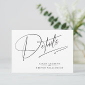 Modern einfach, schwarz und weiß begleitkarte (Stehend Vorderseite)