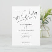 Modern einfach, schwarz und weiß einladung (Stehend Vorderseite)