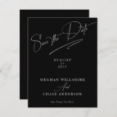 Modern einfach, schwarz und weiß einladung (Vorne/Hinten)