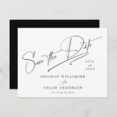 Modern einfach, schwarz und weiß einladung (Vorne/Hinten)