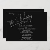 Modern einfach, schwarz und weiß einladung (Vorne/Hinten)