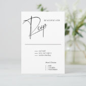 Modern einfach, schwarz und weiß RSVP karte (Stehend Vorderseite)