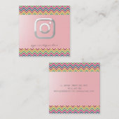 Modern einfach, silber, Zigzag, Instagram Quadratische Visitenkarte (Vorne/Hinten)