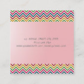 Modern einfach, silber, Zigzag, Instagram Quadratische Visitenkarte (Rückseite)