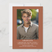 Modern Einfach Terracotta Brown Foto Abschluss Ankündigung (Vorderseite)