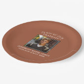 Modern Einfach Terracotta Brown Foto Abschluss Pappteller (Schrägansicht)