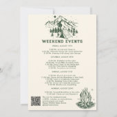 Modern Einfache Cam Bachelorette Itinerary Weekend Einladung (Rückseite)