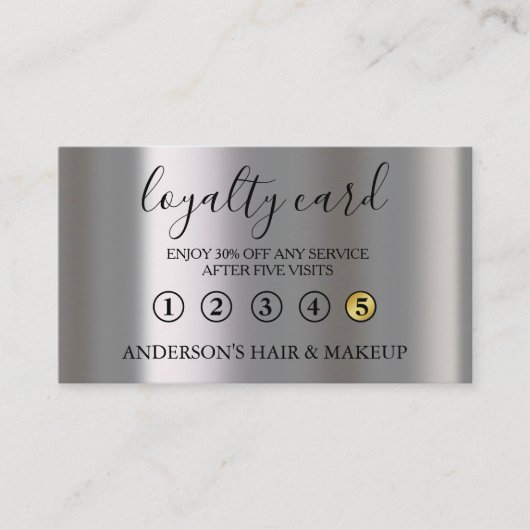 Modern Einfache elegante Typografie Loyalty Card Visitenkarte (Vorderseite)