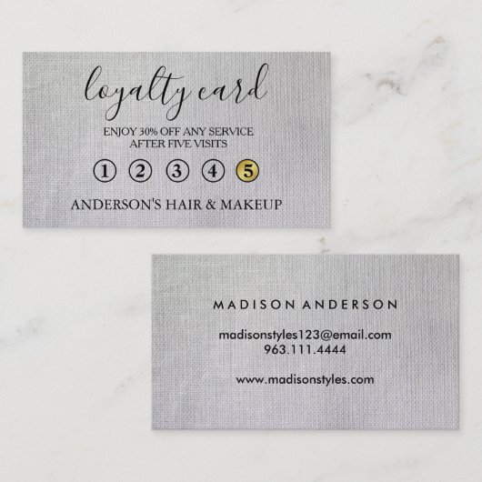 Modern Einfache elegante Typografie Loyalty Card Visitenkarte (Vorne/Hinten)
