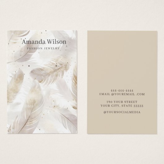 Modern Einfache Goldschmuckkarte (Vorne & Hinten)