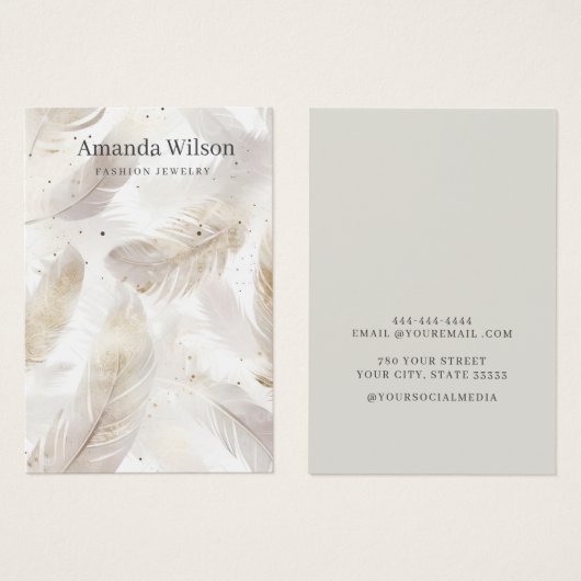 Modern Einfache Goldschmuckkarte (Vorne & Hinten)