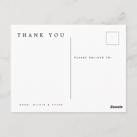 Modern + Einfache Hochzeit Dankeschön Karten (Rückseite)