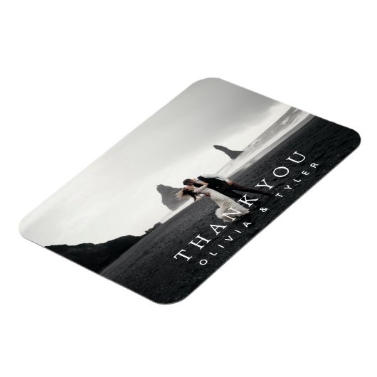 Modern + Einfache Hochzeit Vielen Dank Magnet (Linke Seite)