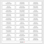 Modern + Einfache Hochzeitgästen-Adresse Aufkleber (Blatt)