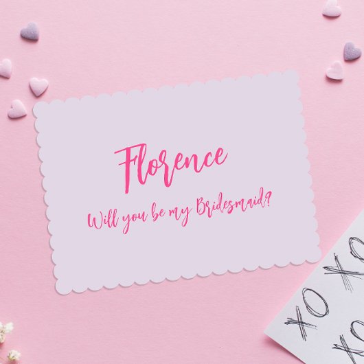 Modern Einfache Lila Bridesmaid-Vorschlagskarte Einladung