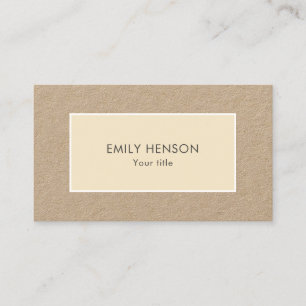 Modern einfache Minimalistische Beige-Rahmen-Kraft Visitenkarte
