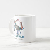 Modern Einfache Nautic Blue Crab Elegante Niedlich Kaffeetasse (Vorderseite Links)